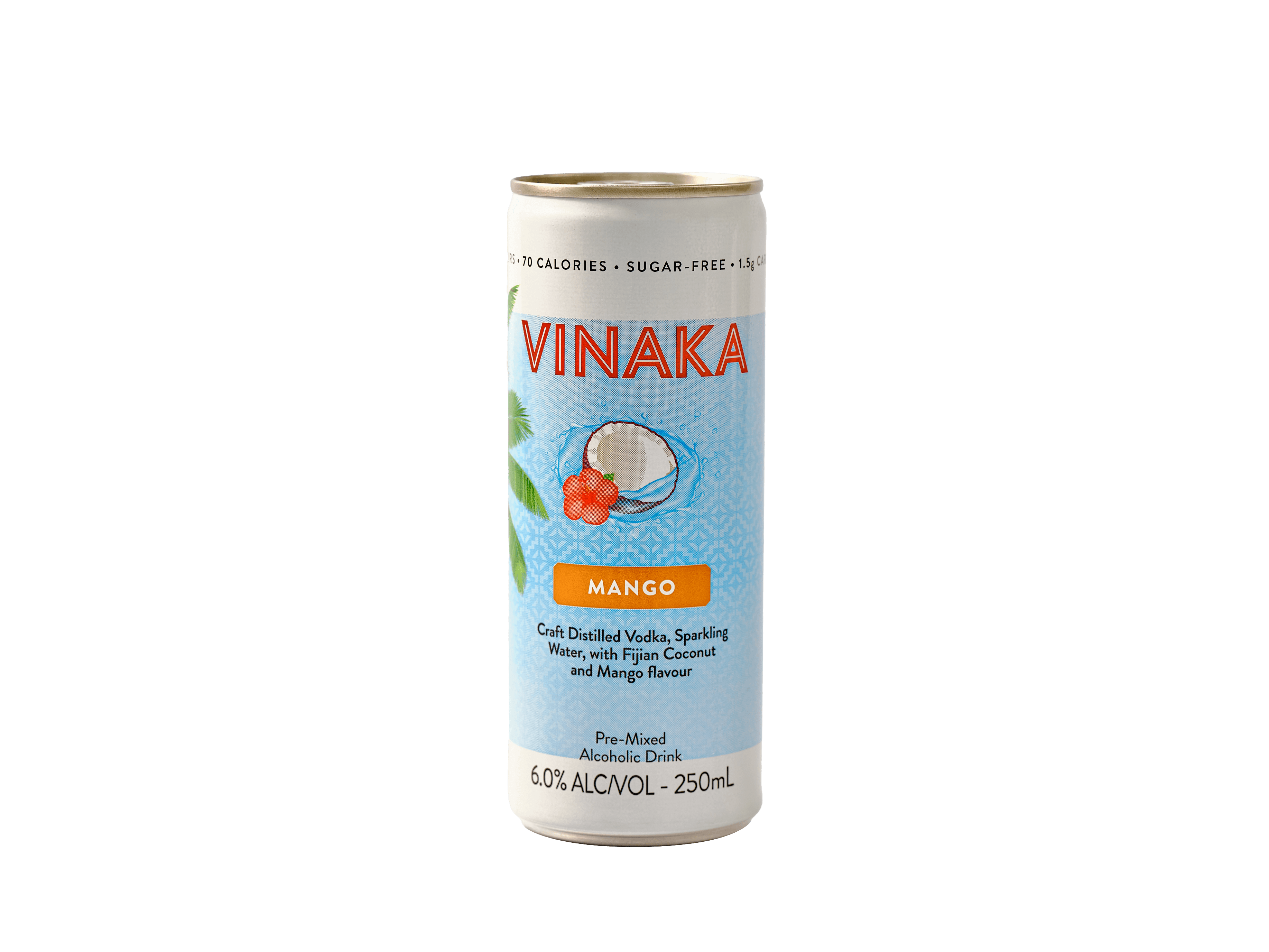 Vinaka Mango Soda Seltzer drink can