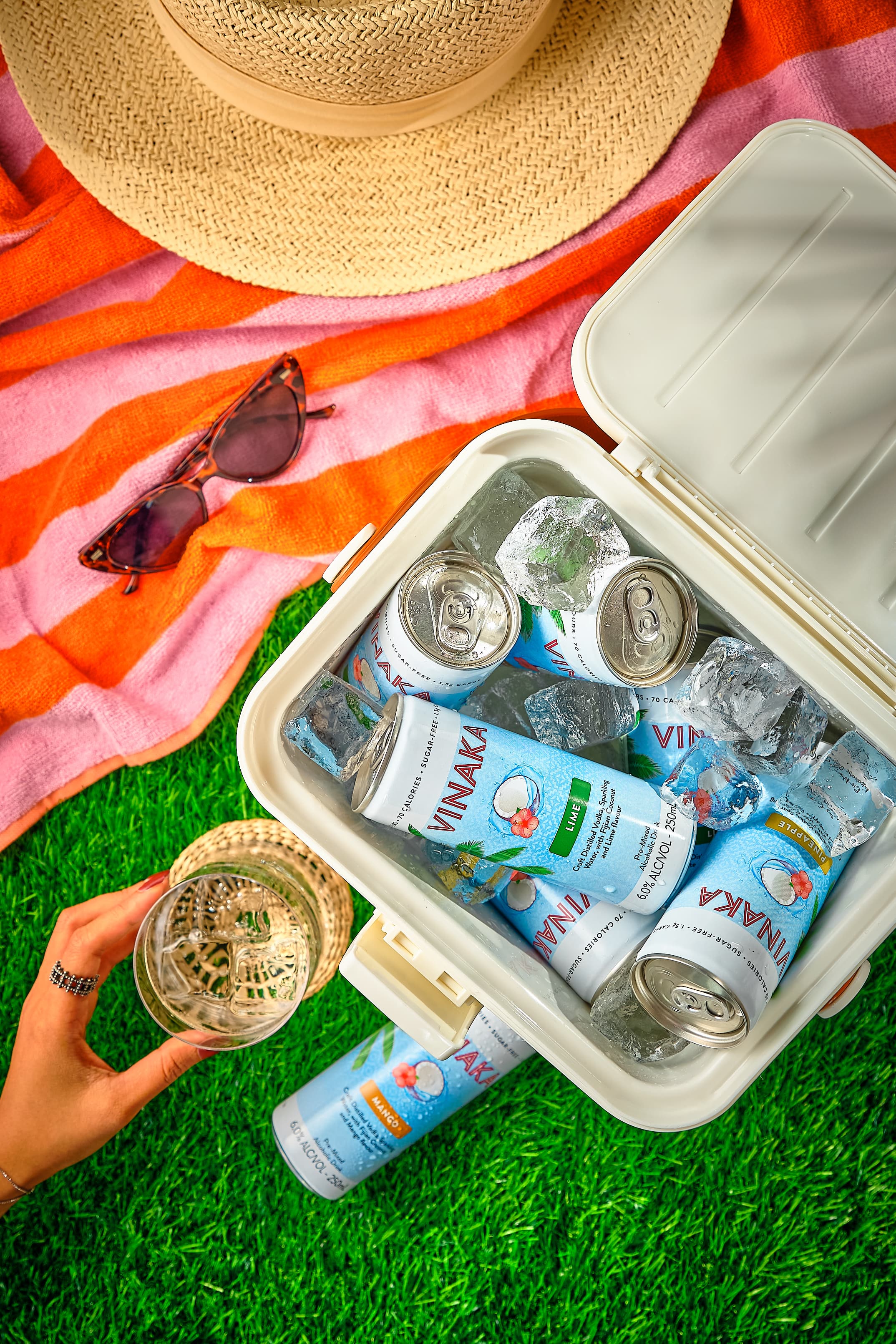 Vinaka Sodas Seltzers in cooler