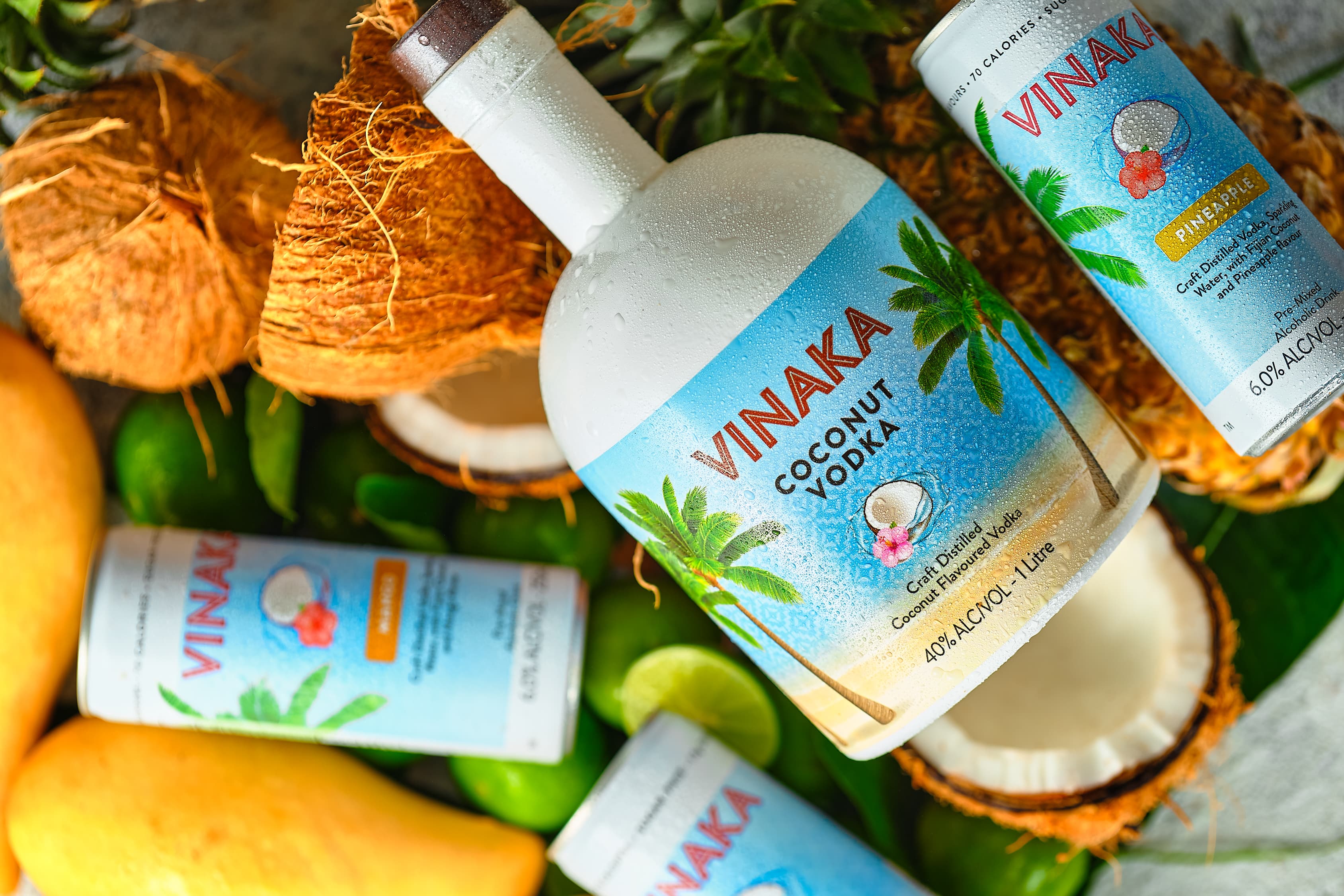 Vinaka drinks over coconuts, mangos, limes and pineapples